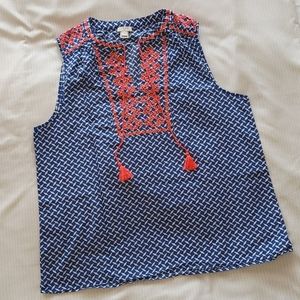 J. Crew Factory print & embroidered tank size 12